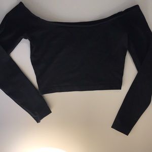 American apparel cropped off the shoulder top